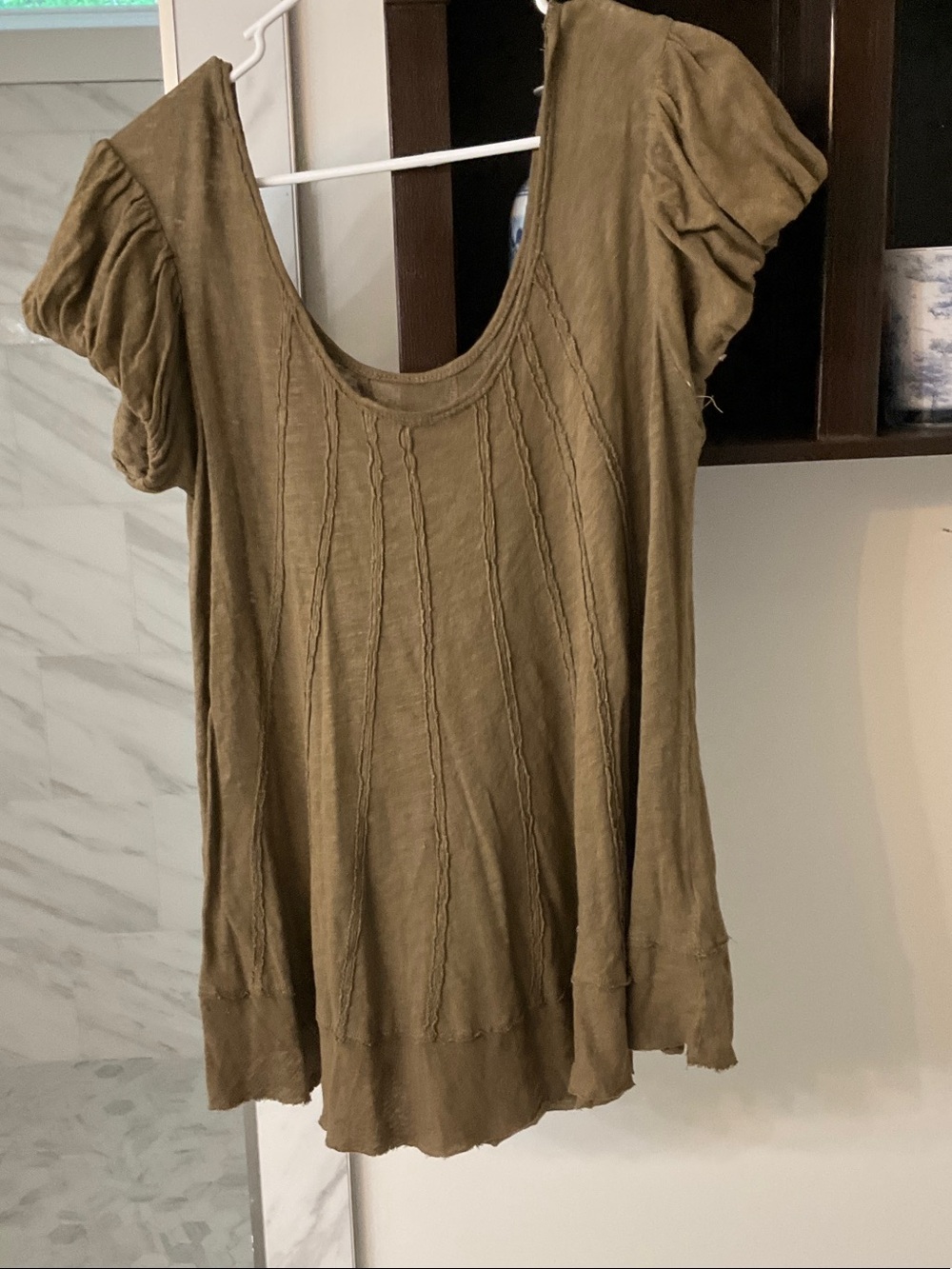 We The Free Olive Scoop Neck Tunic with Pintuck Detail